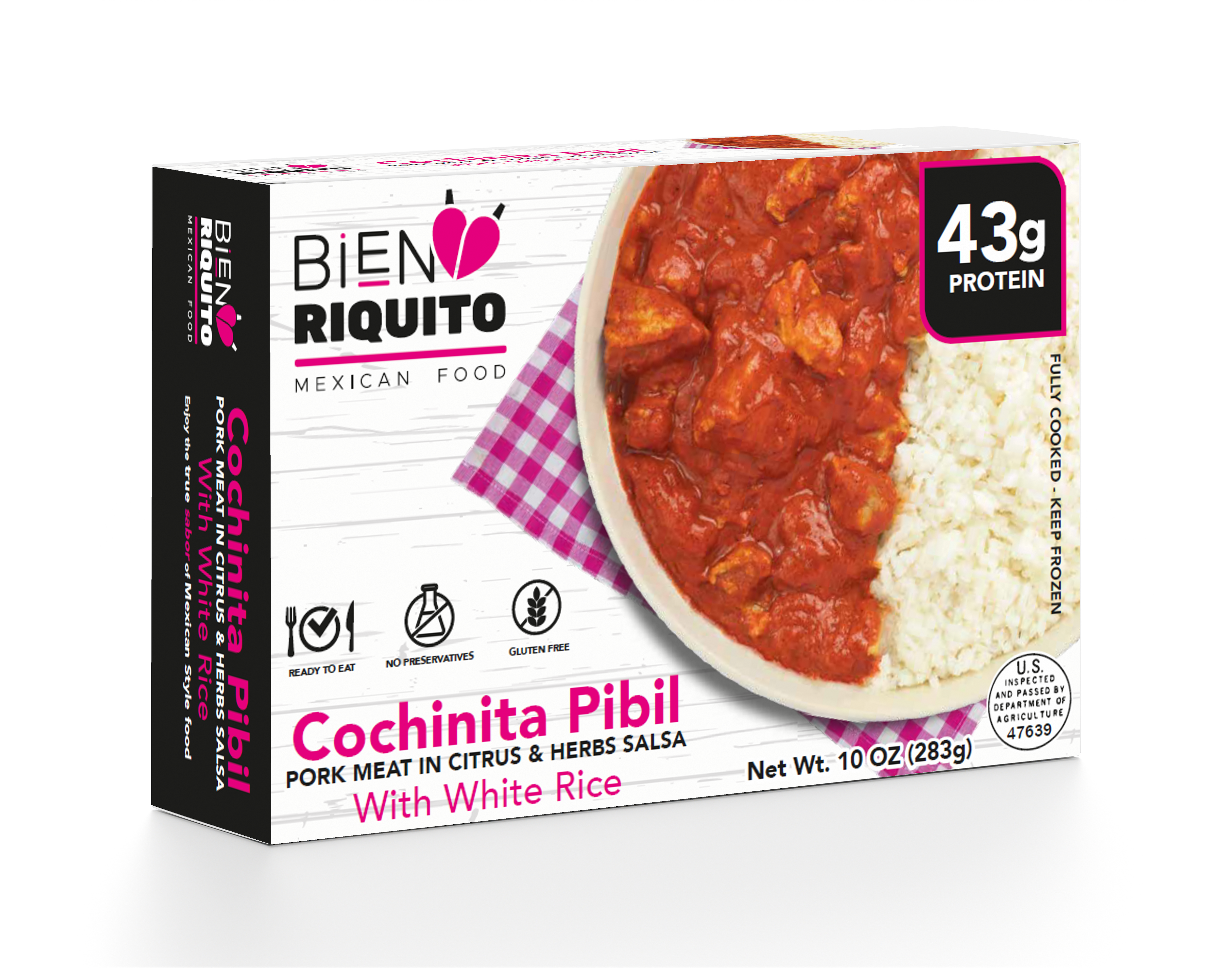 Pork Meat in Citrus &  Herbs Salsa with White Rice