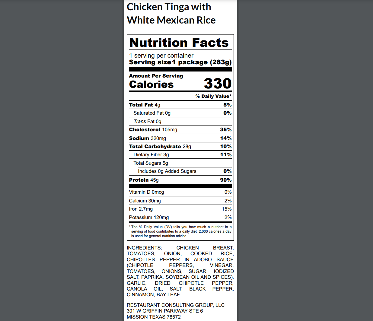 Chicken in Mild Red Salsa with White Rice