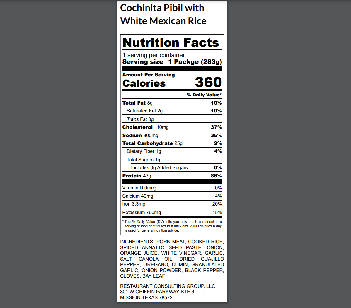 Pork Meat in Citrus &  Herbs Salsa with White Rice