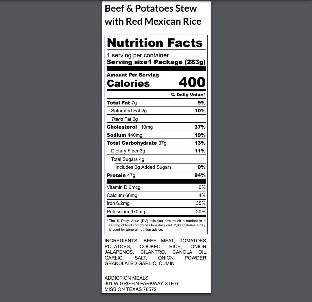 Beef Meat in Mexican Style Salsa with Red Rice